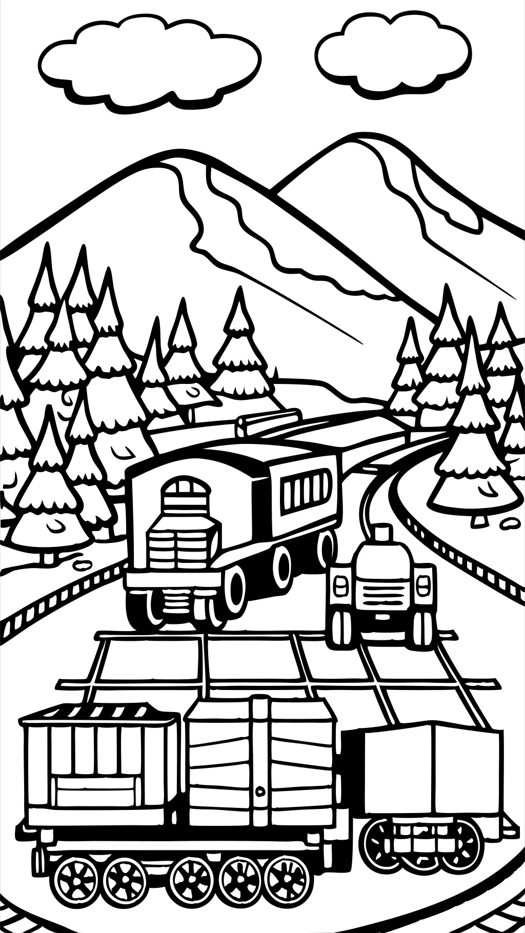 coloriages de trains de fret